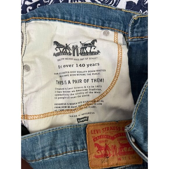 Men's Levi's Denim 514 Straight Fit Jeans Size 33x34 (FITS 33X33) - Picture 9 of 11